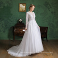 Ball Gown Lace White long sleeve wedding dress